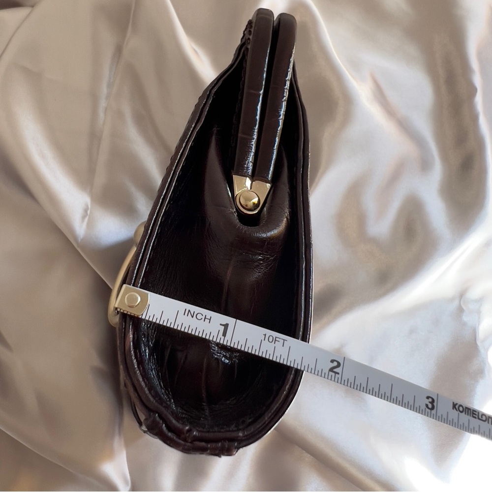 Ann Taylor Women’s Brown Crocodile Embossed Leather Clutch Handbag Purse NWOT - Picture 12 of 12